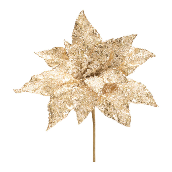 Melrose Beaded Poinsettia Flower Stem (Set of 6)