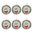 Melrose Seasons Greetings Cardinal Disc Ornament (Set of 6)