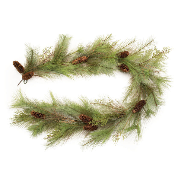 Melrose Long Needle Pine and Pinecone Garland 6'L