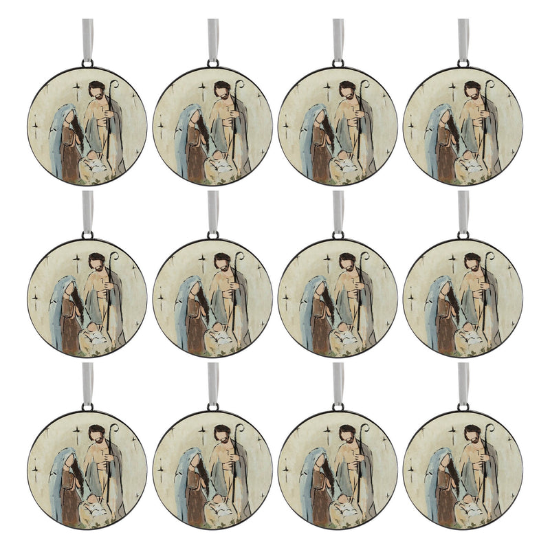 Melrose Holy Family Disc Ornament (Set of 12)