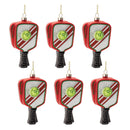 Melrose Glass Pickleball Racket Ornament (Set of 6)
