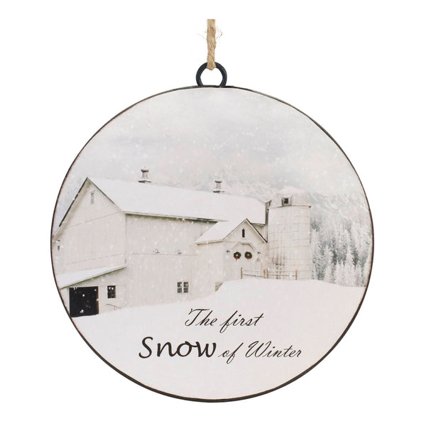 Metal First Snow Disc Ornament (Set of 12)