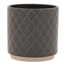 Melrose Ceramic Diamond Pattern Planter Set of 2 Planter, Ceramic