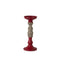 Melrose Red Candle Holder with Wood Accent (Set of 3)