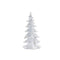 Melrose Flocked White Pine Tree with Carved Design (Set of 4)