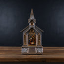 Melrose LED Snow Globe Church with Nativity 8.25"H