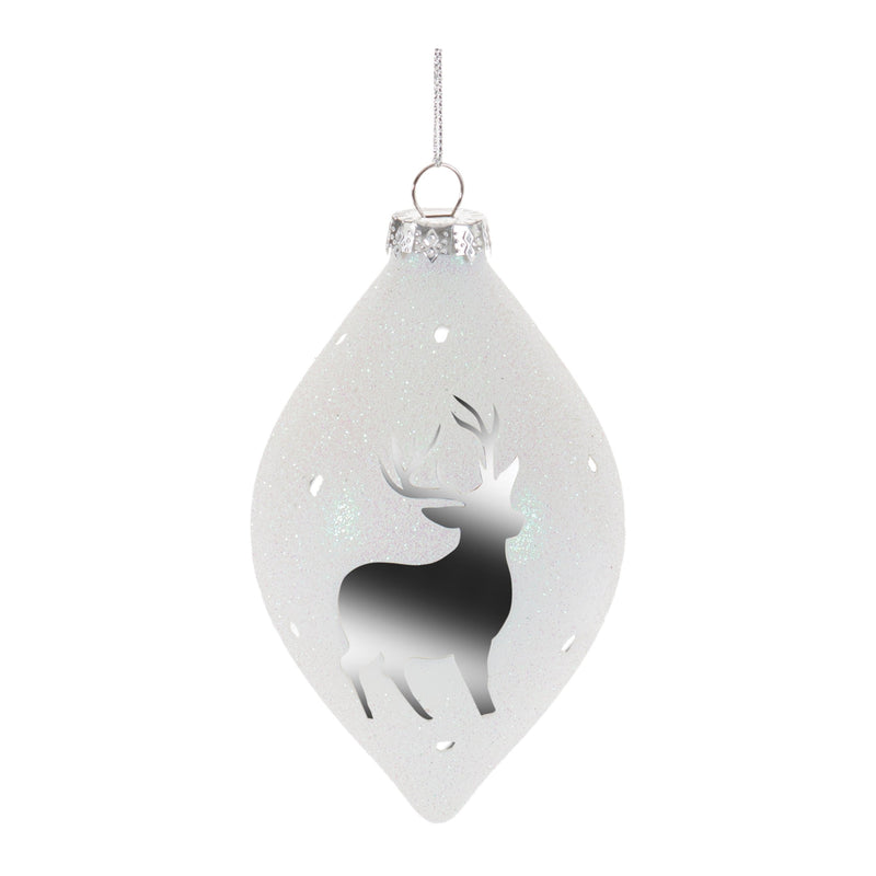 Melrose Glittered Glass Deer Ornament (Set of 6)