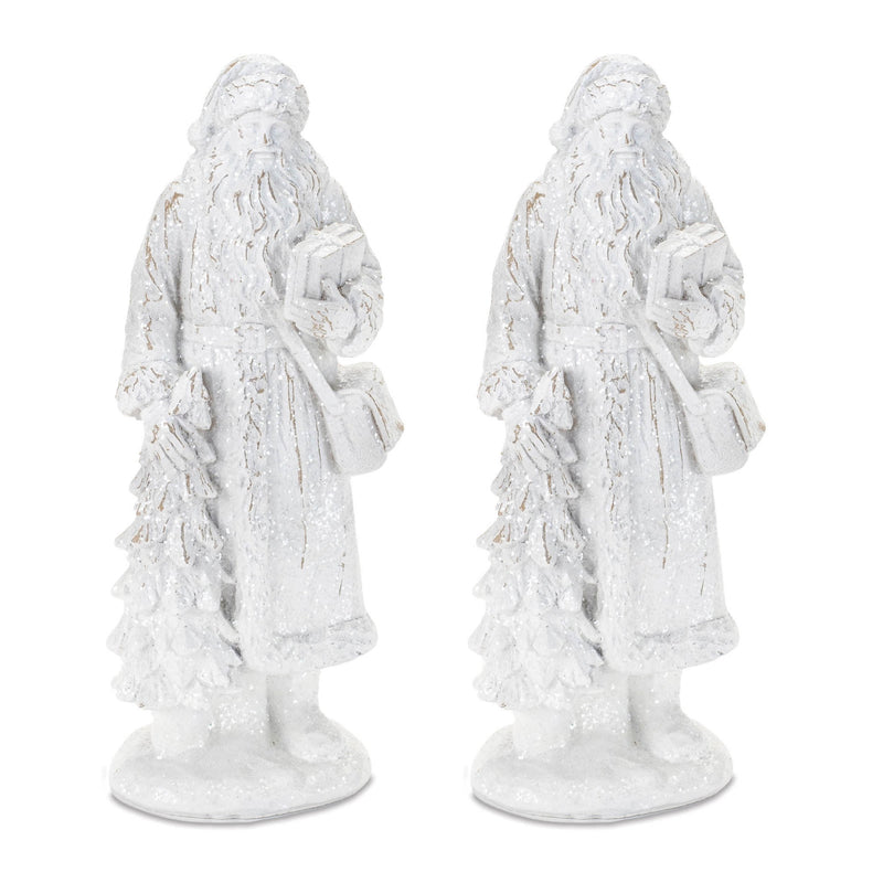 Melrose Glittered Santa Figurine (Set of 2)