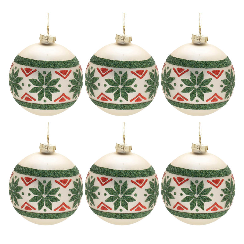 Melrose Nordic Glass Ball Ornament (Set of 6)