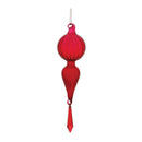 Melrose Red Ribbed Glass Drop Ornament with Jewel (Set of 3)