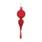 Melrose Red Ribbed Glass Drop Ornament with Jewel (Set of 3)