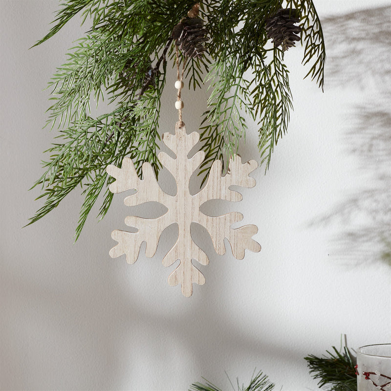 Melrose Traditional Wood Snowflake Ornament (Set of 12)