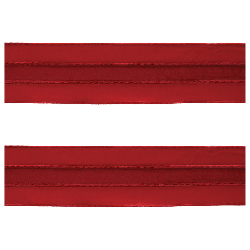 Melrose Red Wired Ribbon (Set of 2)