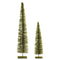 Melrose Glittered Green Bottle Brush Tree (Set of 2)