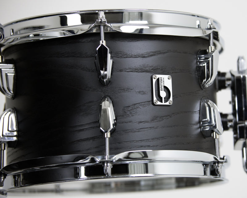 British Drum Co Raven Club Drum Shell Kit (12", 16", 22") - Black Ash Birch