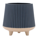 Melrose Ceramic Ribbed Footed Planter Set of 2 Planter, Ribbed, Ceramic