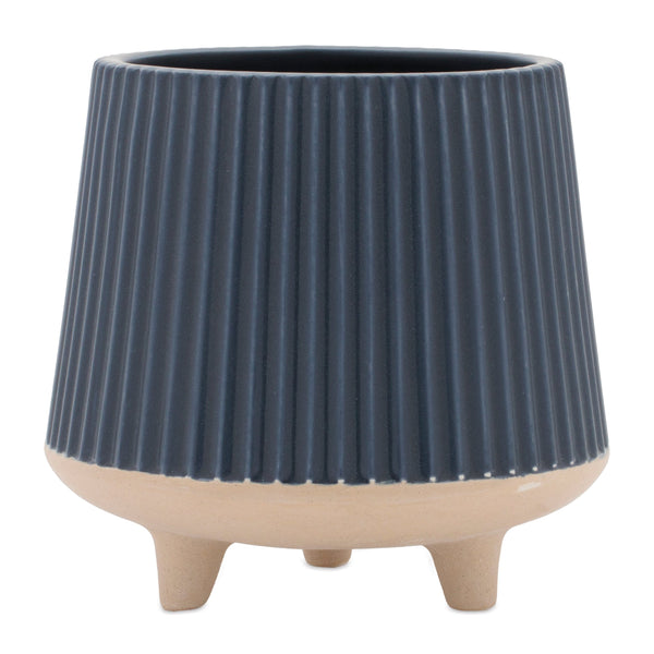 Melrose Ceramic Ribbed Footed Planter Set of 2 Planter, Ribbed, Ceramic