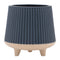 Melrose Ceramic Ribbed Footed Planter Set of 2 Planter, Ribbed, Ceramic