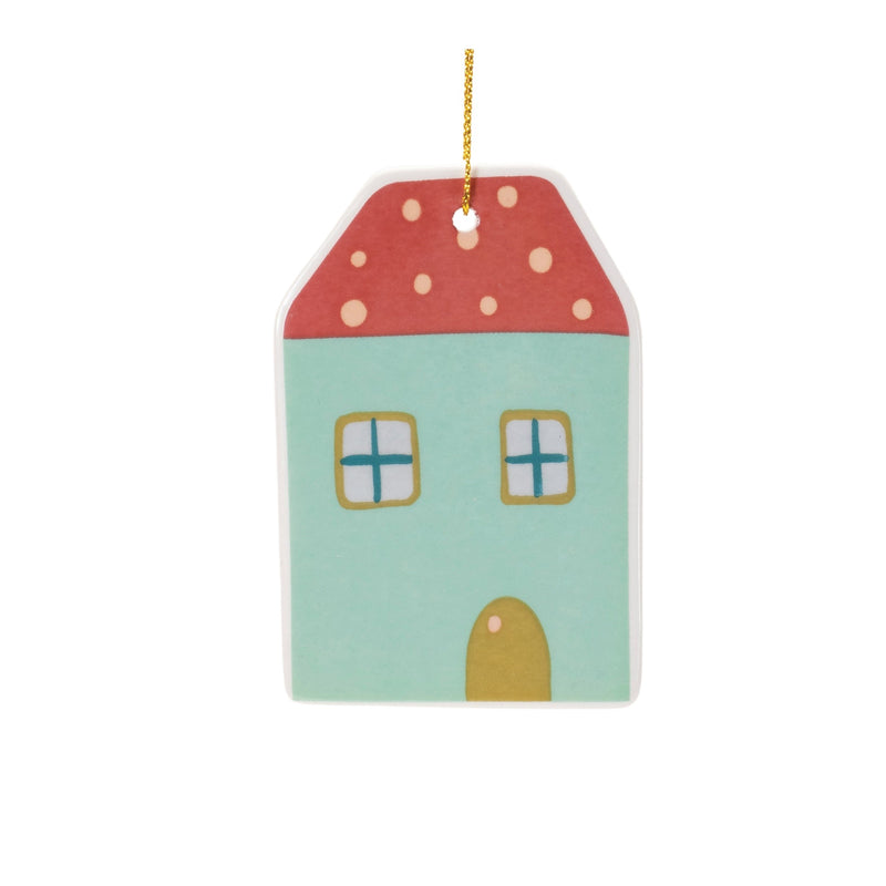 Melrose Ceramic Winter House Ornament (Set of 12)
