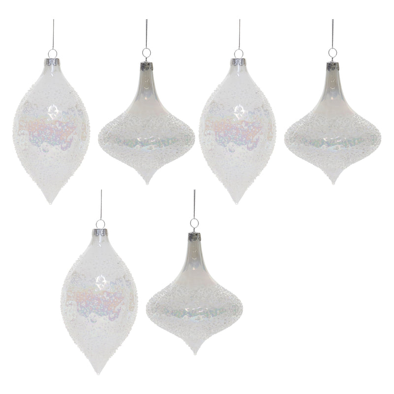 Melrose Iridescent Beaded Glass Onion Ornament (Set of 6)