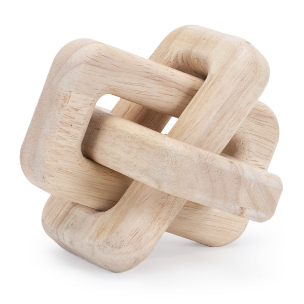 Melrose Oak Wood Square Link Decor (Set of 3)