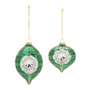 Melrose Vintage-Inspired Green Reflector Glass Ornaments – Set of 12