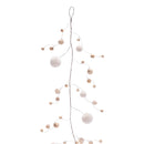 Melrose Wood Bead and Puff Ball Garland (Set of 2)