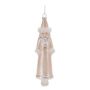 Blush Pink Glass Santa Ornament (Set of 12)