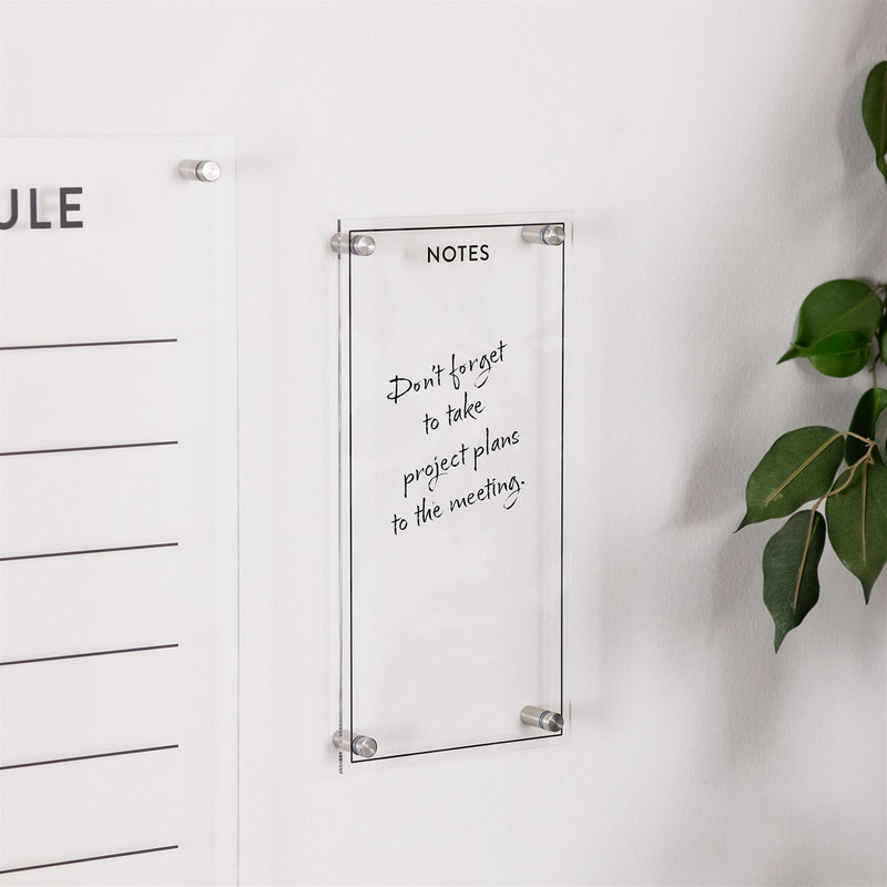 Melrose Acrylic Dry Erase Notes Board 13"H Wall Decor, Nautical, Modern, Acrylic
