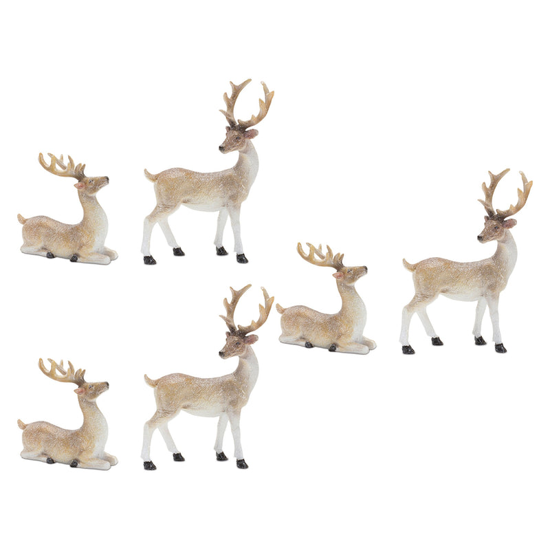 Melrose Mini Glittered Holiday Deer Figurine (Set of 6)