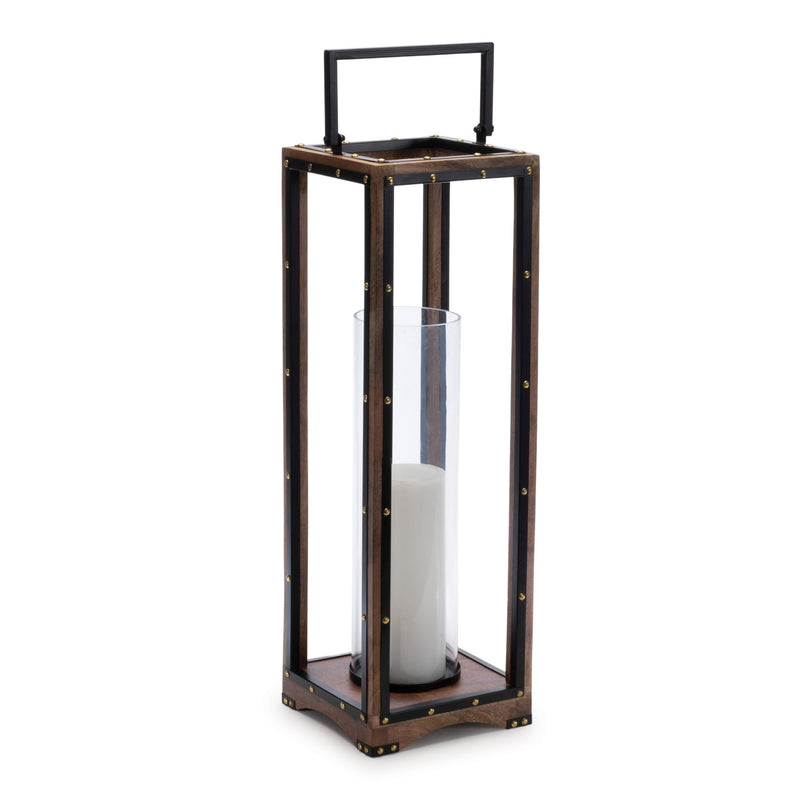 Melrose Framed Candle Holder with Rivet Detail 25.25"H