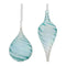 Blue Ribbed Swirl Glass Ornament (Set of 6)