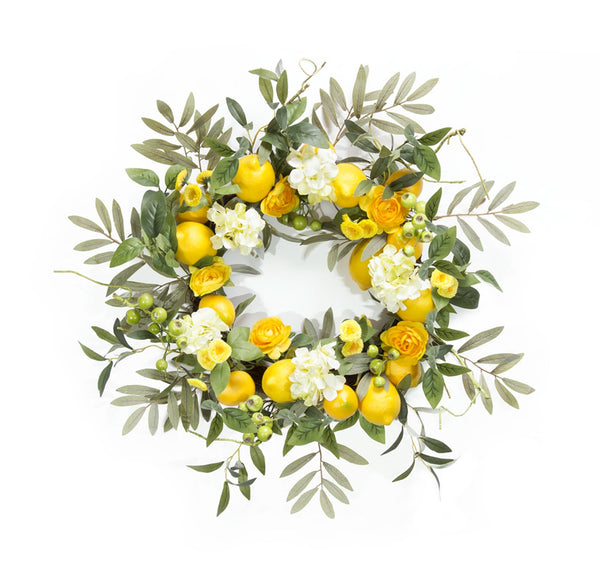 Lemon Floral Wreath 22"D