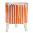 Melrose Footed Stripe Planter Set of 2 Planter, Dolomite