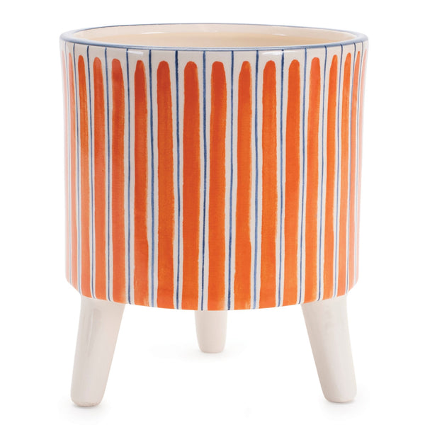 Melrose Footed Stripe Planter Set of 2 Planter, Dolomite
