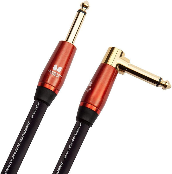Monster Prolink 12' Acoustic Straight/Right Angle Instrument Cable New Open Box