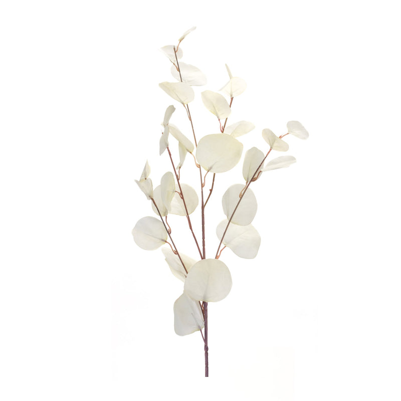 Melrose Ivory Silver Dollar Eucalyptus Leaf Spray (Set of 6)