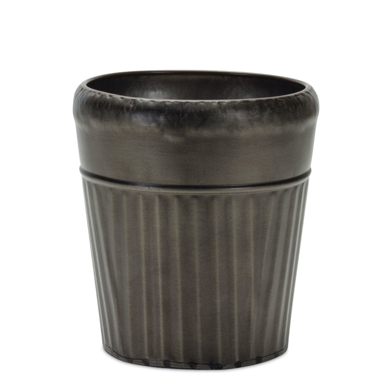 Melrose Pewter Metal Planter with Tapered Design Set of 3 Planter