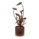 Melrose Cascading Iron Hummingbird and Leaf Fountain 42"H