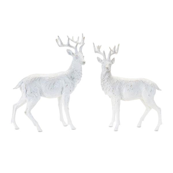 Melrose Winter Deer Statue (Set of 2)