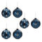 Melrose Frosted Navy Glass Ball Ornament (Set of 6)