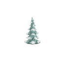 Melrose Flocked Seafoam Pine Tree with Carved Design (Set of 4)