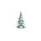 Melrose Flocked Seafoam Pine Tree with Carved Design (Set of 4)
