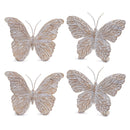 Melrose Carved Butterfly Shelf Sitter (Set of 4) Beige Decor Home Accent