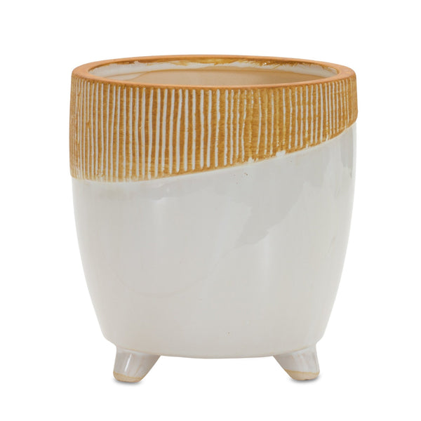 Melrose Dual Tone Ceramic Planter 7.75"H Planter