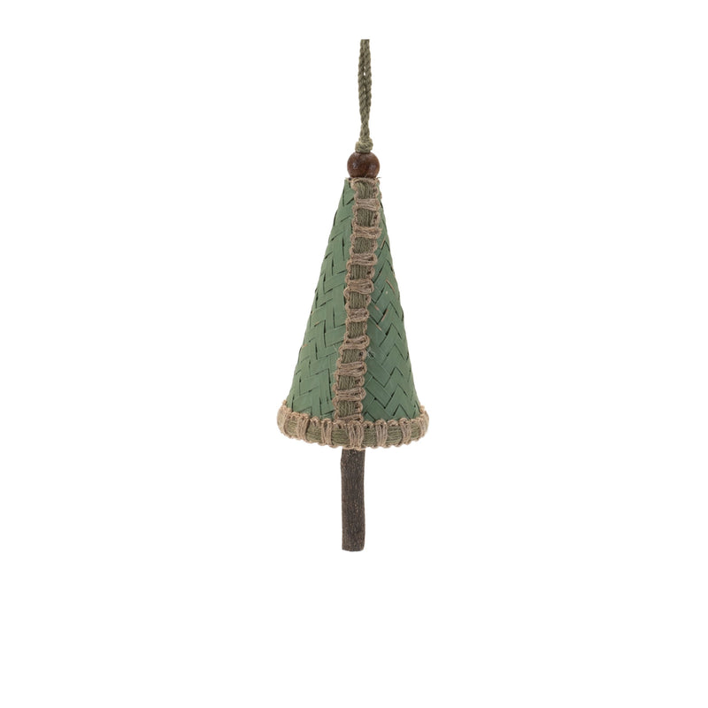 Melrose Woven Bamboo Pine Tree Ornament (Set of 4)