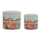 Melrose Merry Christmas Village Planter (Set of 2)