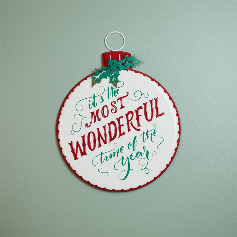 Melrose Metal Holiday Sentiment Ornament Sign 16"H