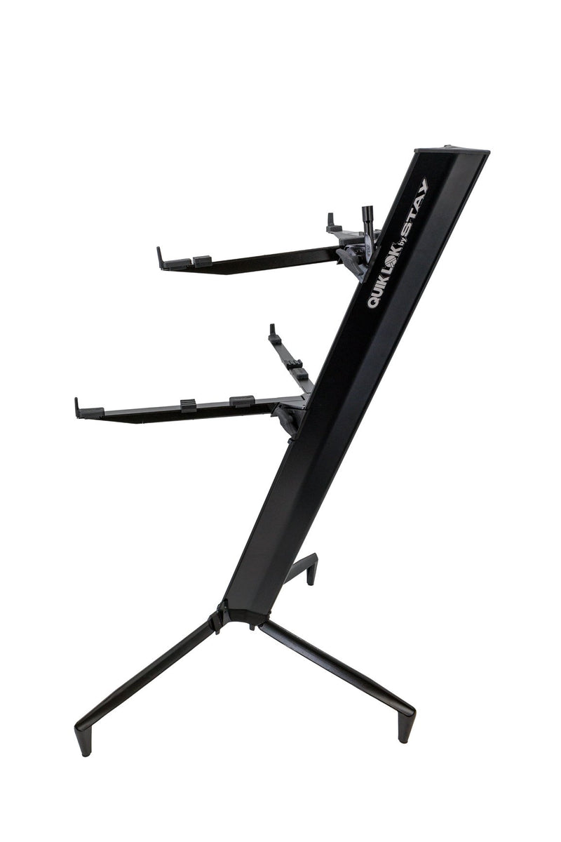 Quik Lok Stay Tower 2-Tier Keyboard Stand - Black