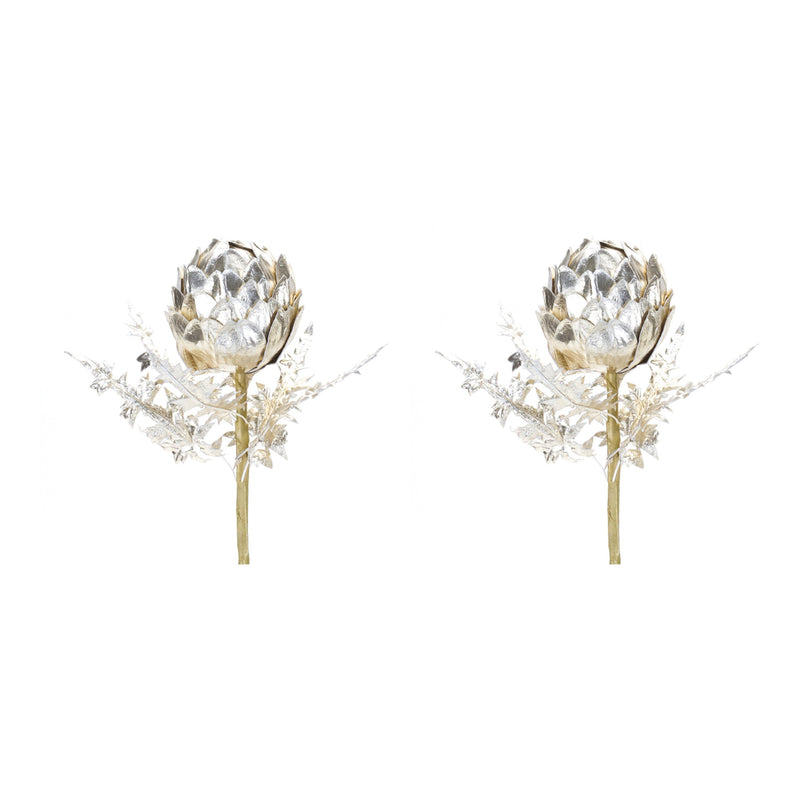 Melrose Metallic Artichoke Stem (Set of 2)